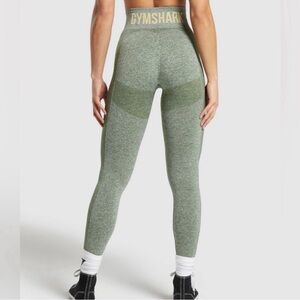 Gymshark Flex High Waisted Leggings - Force Green/ Vanilla Beige